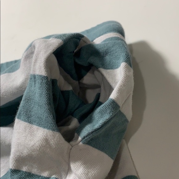 Olive green and white striped pj shorts. - Picture 4 of 6